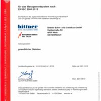 Managementsystem nach EN ISO 9001:2015