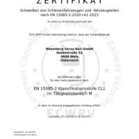 Schweißen von Schienenfahrzeugen und- fahrzeugteilen nach DIN EN 15085-2