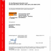 Managementsystem nach ISO 9001, ISO 14001, ISO 45001: 2018